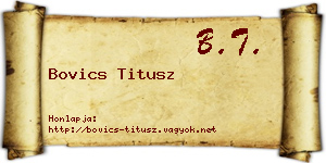 Bovics Titusz névjegykártya